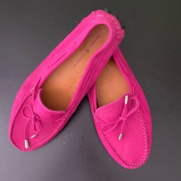 Mercanti Fiorentini Shoes - Mercanti Fiorentini Driving flat Leather Loafer Moccasins Fuchsia Pink Size *9